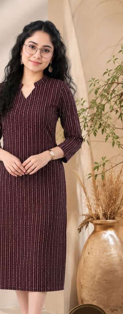 Maroon Striped Midi