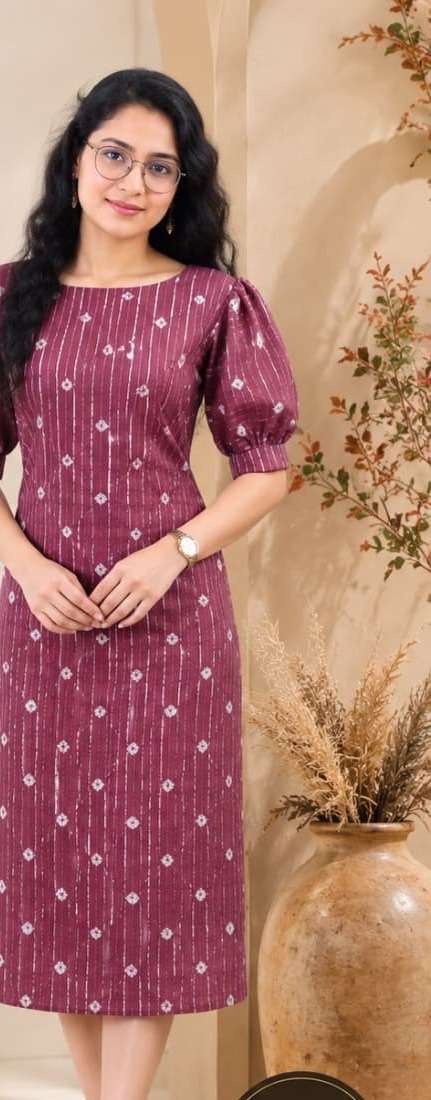 Mauve Puff-Sleeve Midi